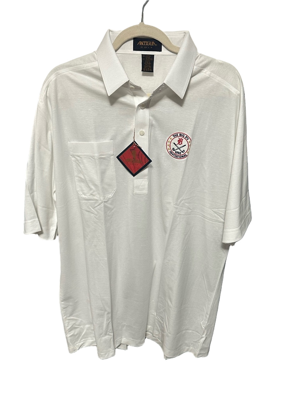Vintage 1995 Antigua Golf Polo The Big D’s Invitational NWT White Men’s